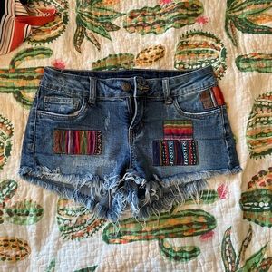 Demon shorts with patches